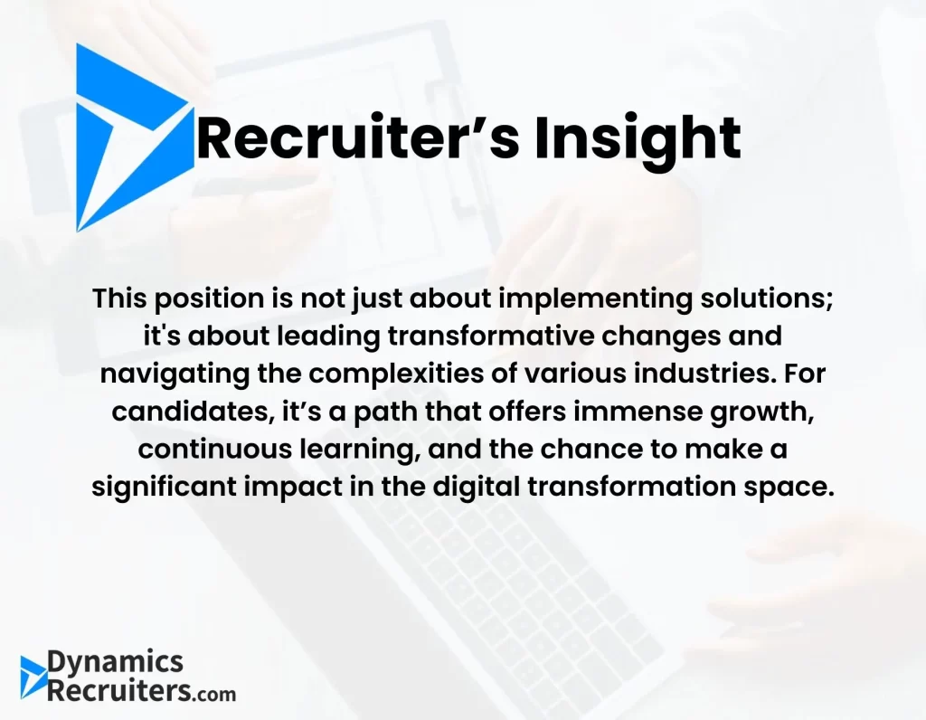 Microsoft Dynamics 365 Consulting Manager Position: Recruiters Insight by Dynamics Recruiters